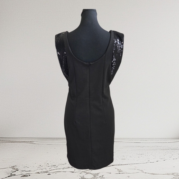 Lady Dutch Chic Black Sequin Mini Dress Size L - Picture 5 of 5